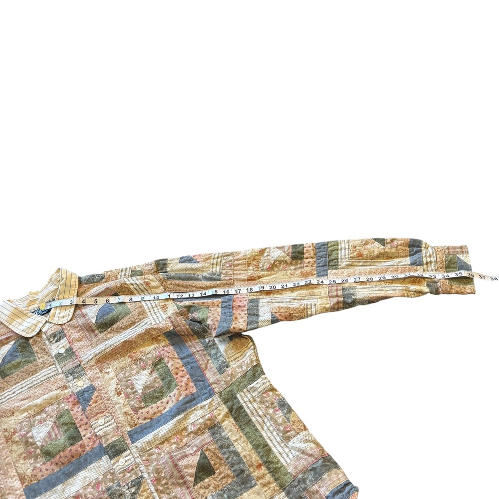 Polo Ralph Lauren Mens XL Patchwork Log Cabin Quilt Button Down Shirt Multicolor - Picture 11 of 11